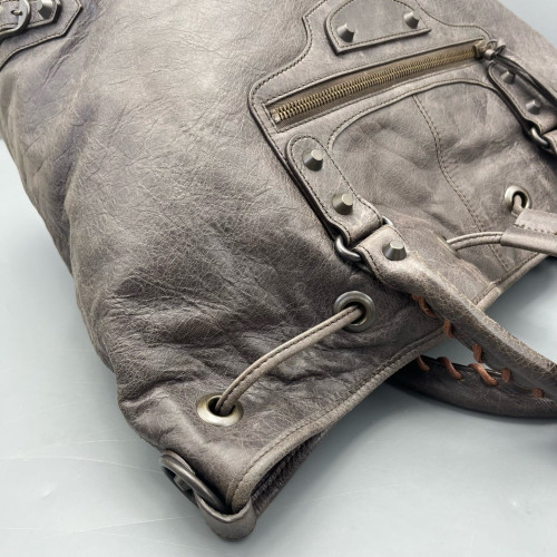 Balenciaga City Bucket Arena Lambskin Taupe Grey