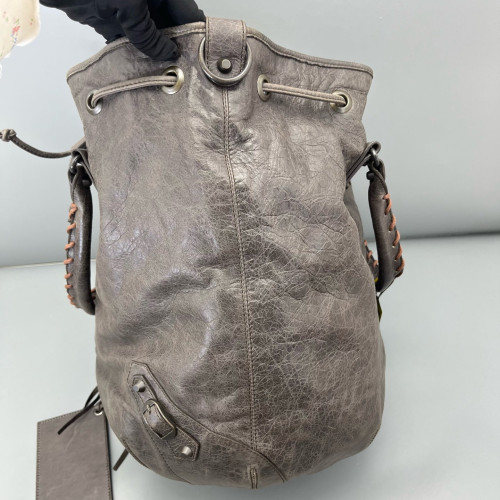 Balenciaga City Bucket Arena Lambskin Taupe Grey