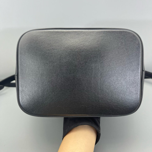 Celine Triomphe Triomphe Bucket Bag Small Calfskin Black
