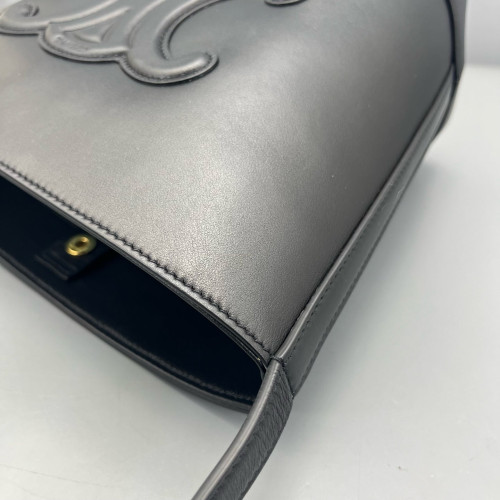 Celine Triomphe Triomphe Bucket Bag Small Calfskin Black