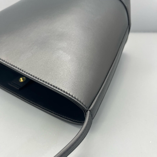 Celine Triomphe Triomphe Bucket Bag Small Calfskin Black