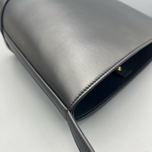 Celine Triomphe Triomphe Bucket Bag Small Calfskin Black