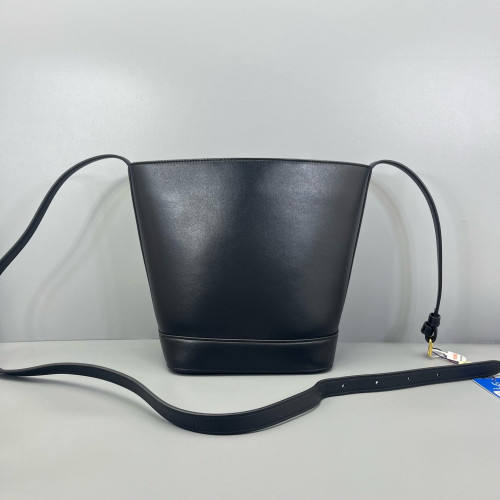 Celine Triomphe Triomphe Bucket Bag Small Calfskin Black