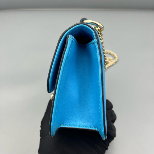 Valentino Rockstud Wallet On Chain WOC Calfskin Blue