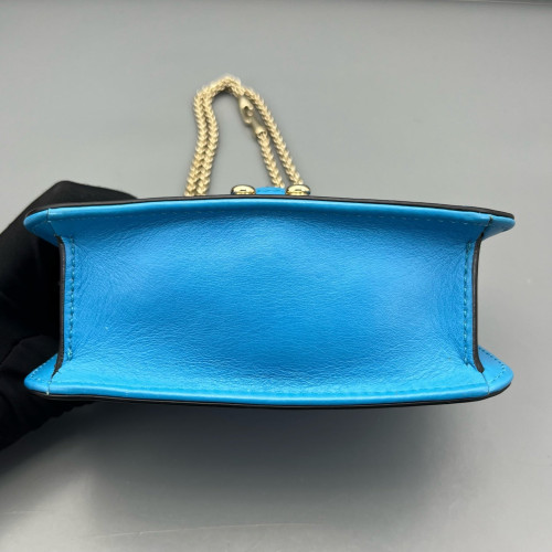 Valentino Rockstud Wallet On Chain WOC Calfskin Blue
