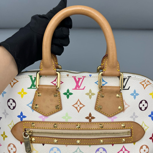 Louis Vuitton Alma PM Monogram Multicolor White Light Brown Light Green