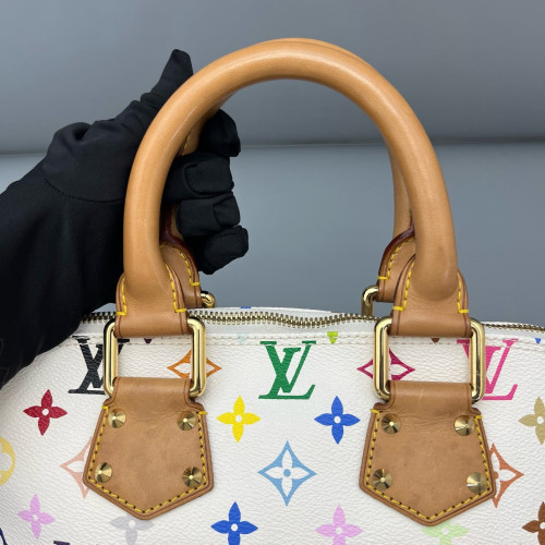 Louis Vuitton Alma PM Monogram Multicolor White Light Brown Light Green