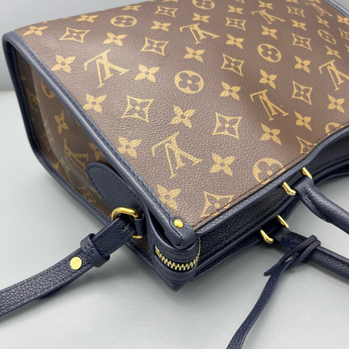 Louis Vuitton Popincourt MM Monogram Brown Navy