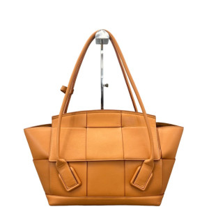 Bottega Veneta Medium Arco Calfskin Intrecciato Tan