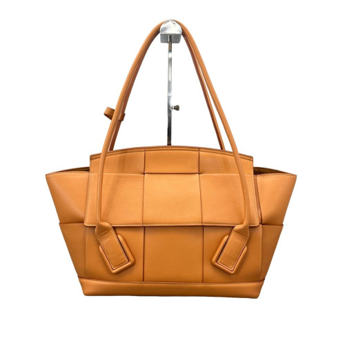 Bottega Veneta Medium Arco Calfskin Intrecciato Tan