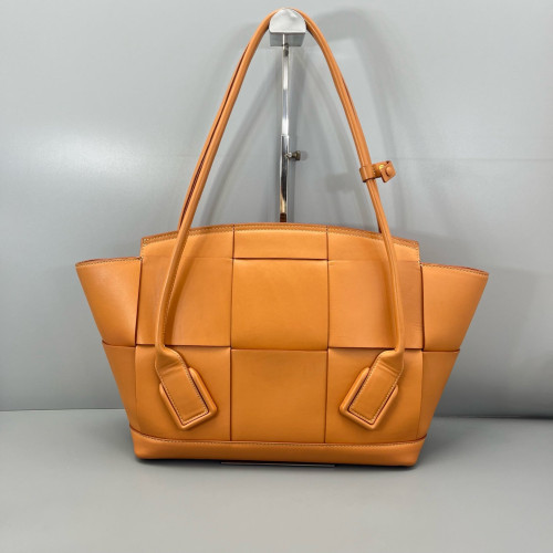 Bottega Veneta Medium Arco Calfskin Intrecciato Tan