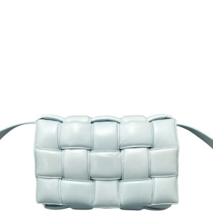 Bottega Veneta Small Padded Cassette Crossbody Bag Lambskin Maxi Intrecciato Light Blue