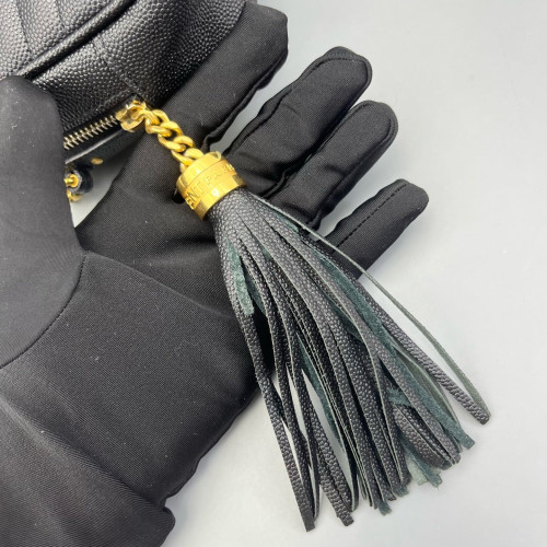 Yves Saint Laurent Tassel Camera Case Caviar Black