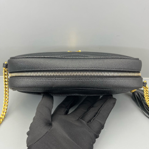 Yves Saint Laurent Tassel Camera Case Caviar Black