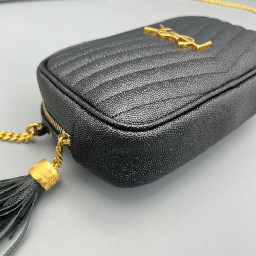 Yves Saint Laurent Tassel Camera Case Caviar Black