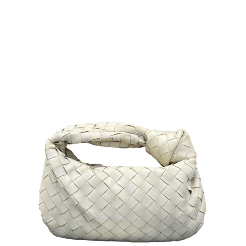 Bottega Veneta Mini Jodie Lambskin Intrecciato Nappa White