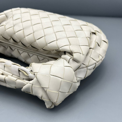 Bottega Veneta Mini Jodie Lambskin Intrecciato Nappa White