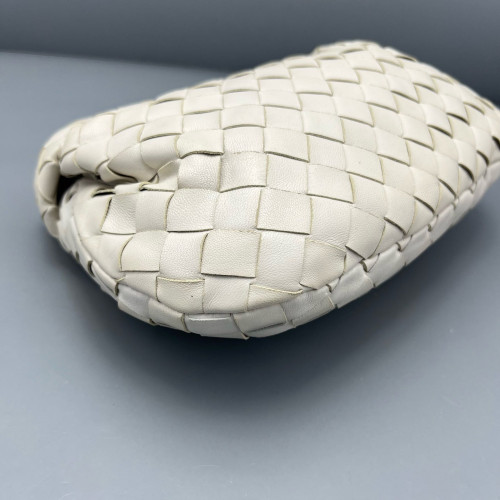 Bottega Veneta Mini Jodie Lambskin Intrecciato Nappa White