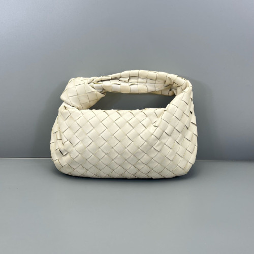 Bottega Veneta Mini Jodie Lambskin Intrecciato Nappa White