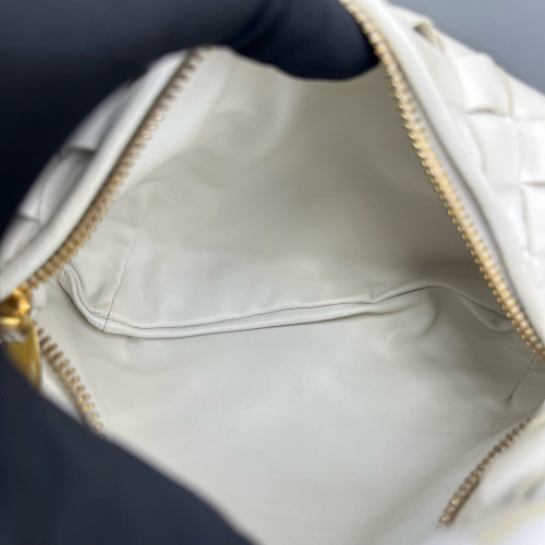 Bottega Veneta Mini Jodie Lambskin Intrecciato Nappa White