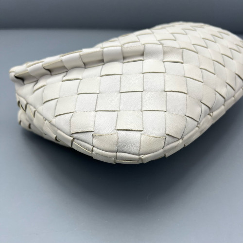 Bottega Veneta Mini Jodie Lambskin Intrecciato Nappa White