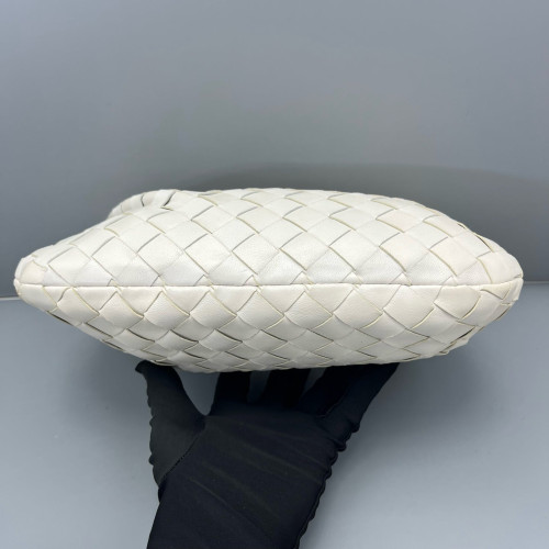 Bottega Veneta Mini Jodie Lambskin Intrecciato Nappa White