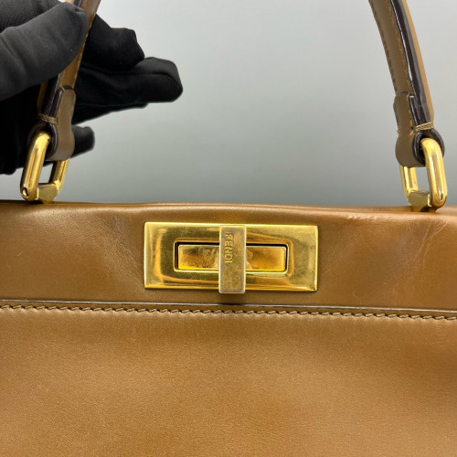 Fendi Peekaboo I See U Medium Calfskin Tan