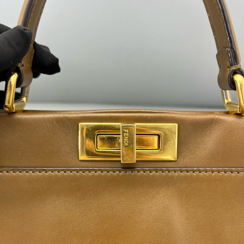 Fendi Peekaboo I See U Medium Calfskin Tan