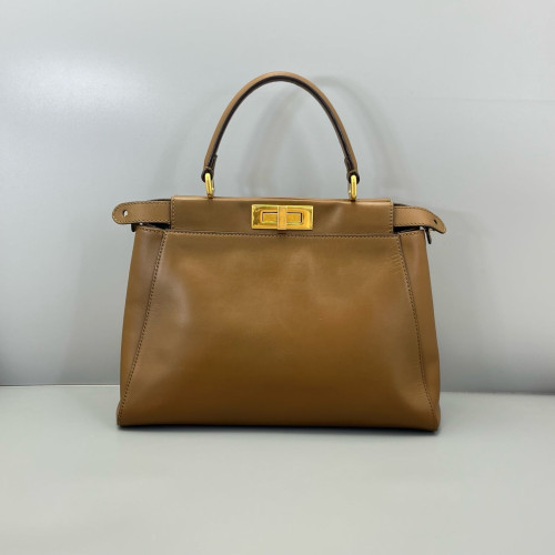 Fendi Peekaboo I See U Medium Calfskin Tan