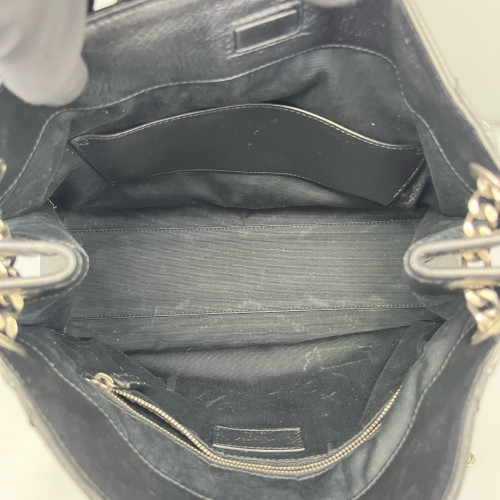 Yves Saint Laurent Medium Niki Shopping Tote Pull Up Leather Black