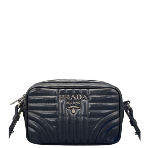 Prada Small Diagramme Camera Calfskin Black