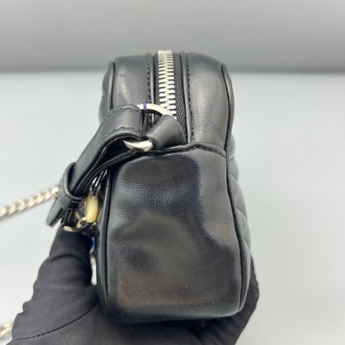 Prada Small Diagramme Camera Calfskin Black