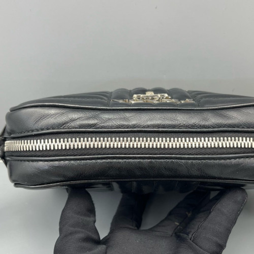 Prada Small Diagramme Camera Calfskin Black