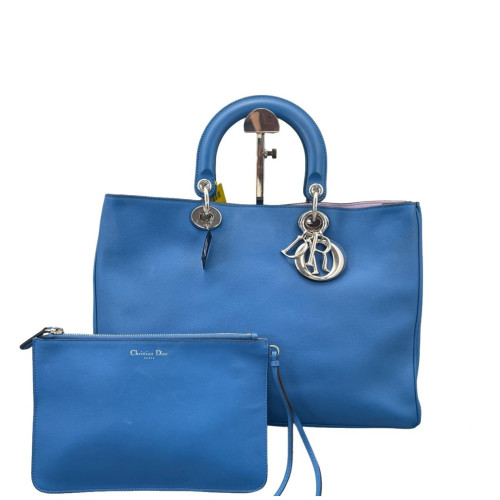 Dior Large Diorissimo Tote Calfskin Blue
