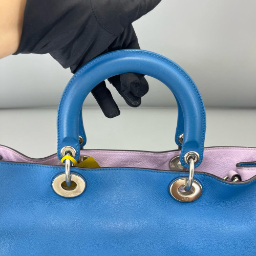 Dior Large Diorissimo Tote Calfskin Blue