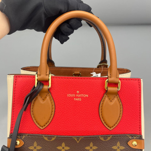 Louis Vuitton Fold Tote PM Monogram Brown Red