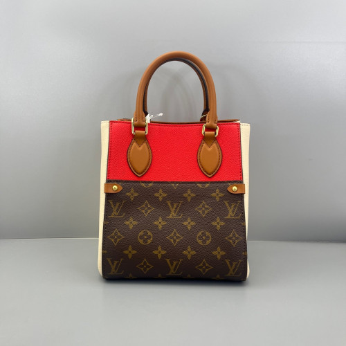 Louis Vuitton Fold Tote PM Monogram Brown Red