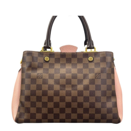 Louis Vuitton Cuir Taurillon Brittany Damier Ebene Brown Pink