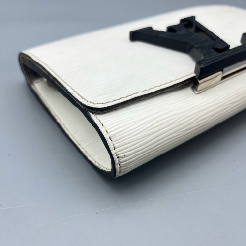 Louis Vuitton Twist Belt Chain Wallet Epi White