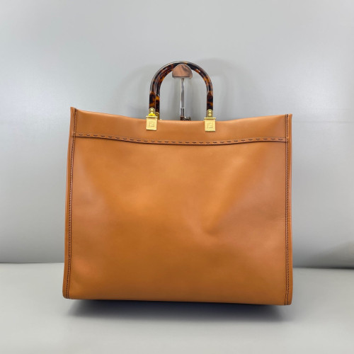Fendi Large Sunshine Shopper Tote Calfskin Tan