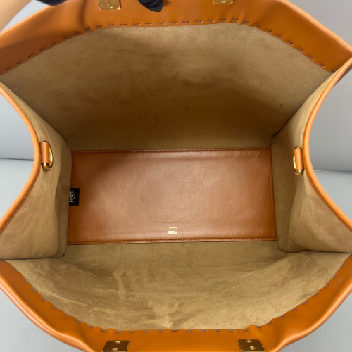 Fendi Large Sunshine Shopper Tote Calfskin Tan
