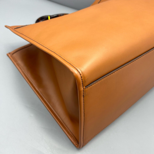 Fendi Large Sunshine Shopper Tote Calfskin Tan