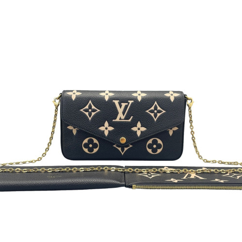 Louis Vuitton Pochette Felicie Chain Wallet Monogram Empreinte Black