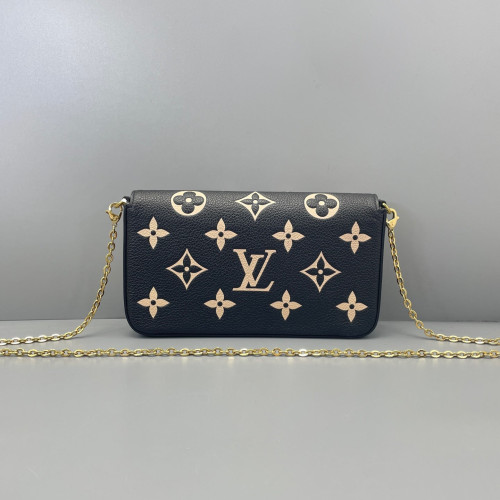 Louis Vuitton Pochette Felicie Chain Wallet Monogram Empreinte Black