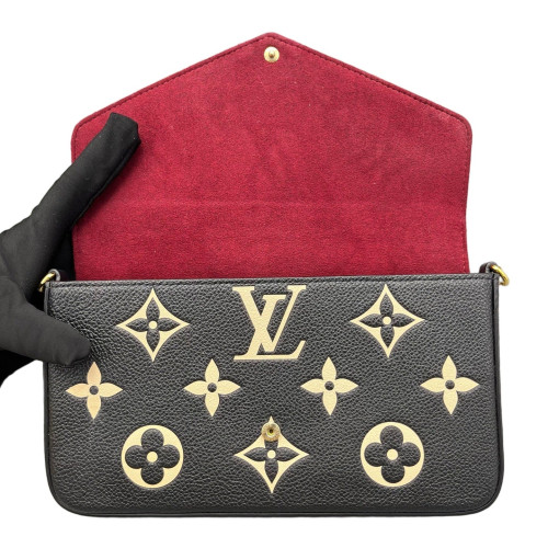 Louis Vuitton Pochette Felicie Chain Wallet Monogram Empreinte Black