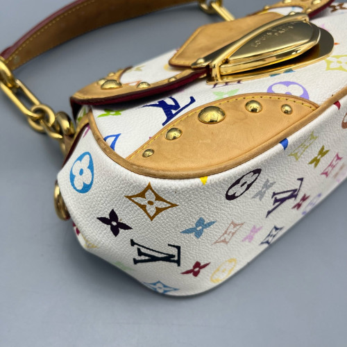 Louis Vuitton Studded Marilyn Handbag Monogram Multicolor White Cavan White