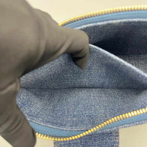 Celine Triomphe Hobo Denim Blue Brown