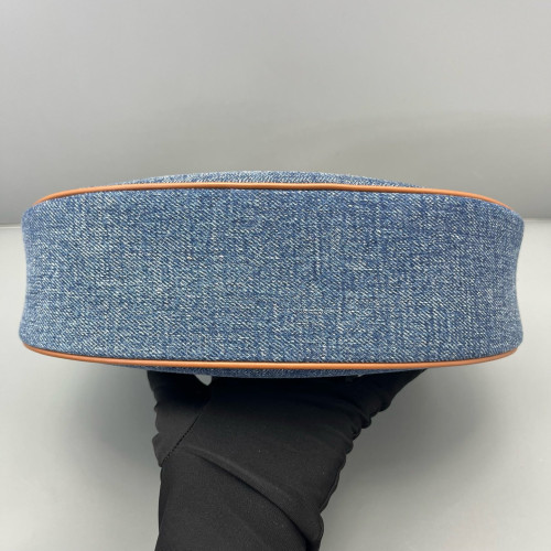Celine Triomphe Hobo Denim Blue Brown