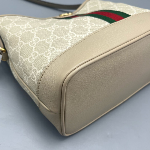 Gucci Ophidia Shoulder Bag GG Supreme Monogram Green Red Beige Mystic White