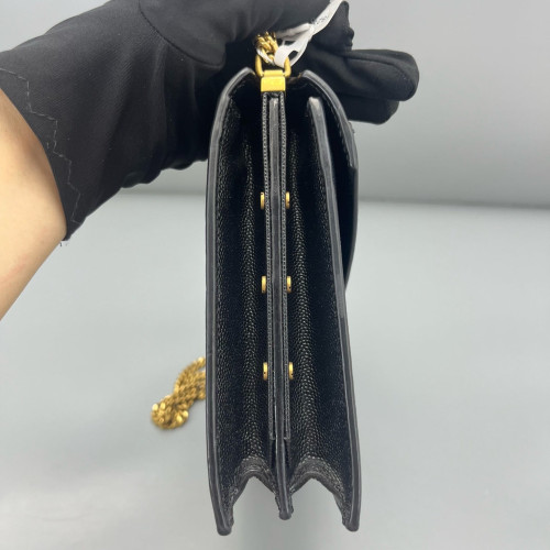 Yves Saint Laurent Cassandra Chain Wallet Calfskin Black Yves Saint Laurent Cassandra Chain Wallet Calfskin Black